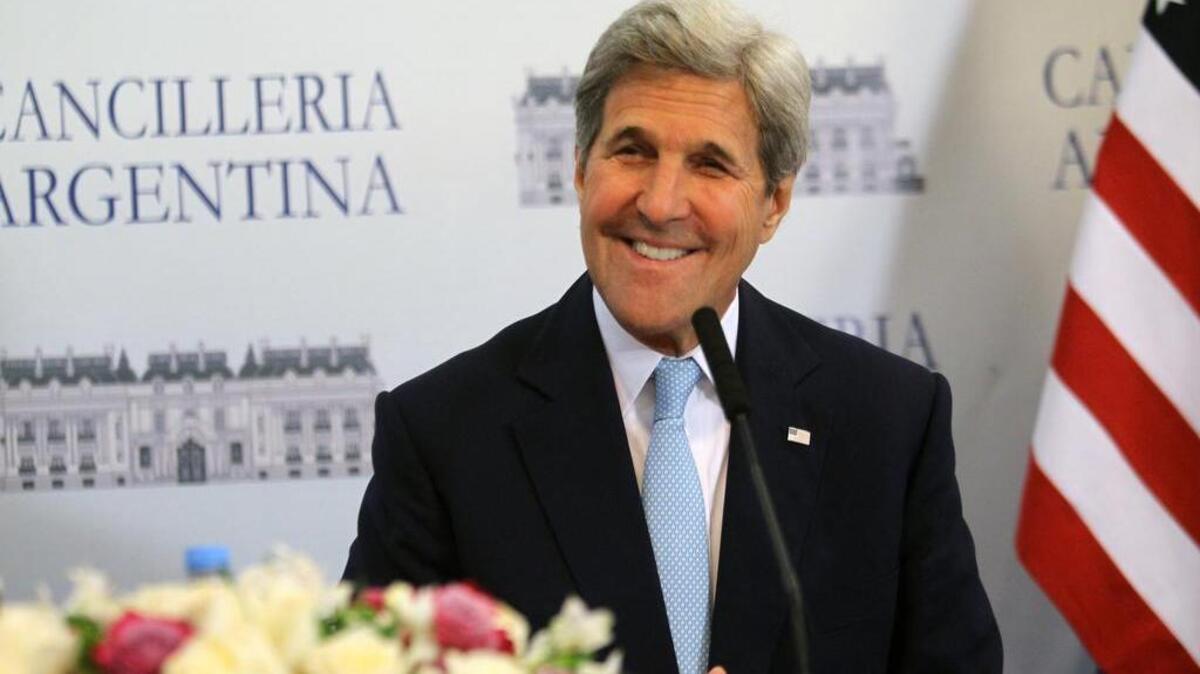 El secretario de Estado estadounidense, John Kerry, habla hoy, jueves 4 de agosto de 2016, durante una rueda de prensa junto a la canciller argentina Susana Malcorra, en Buenos Aires (Argentina).