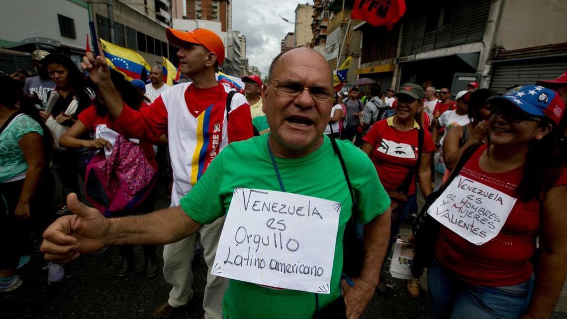 Partidarios del gobernante Nicolás Maduro en una manifestación el miércoles en Caracas.