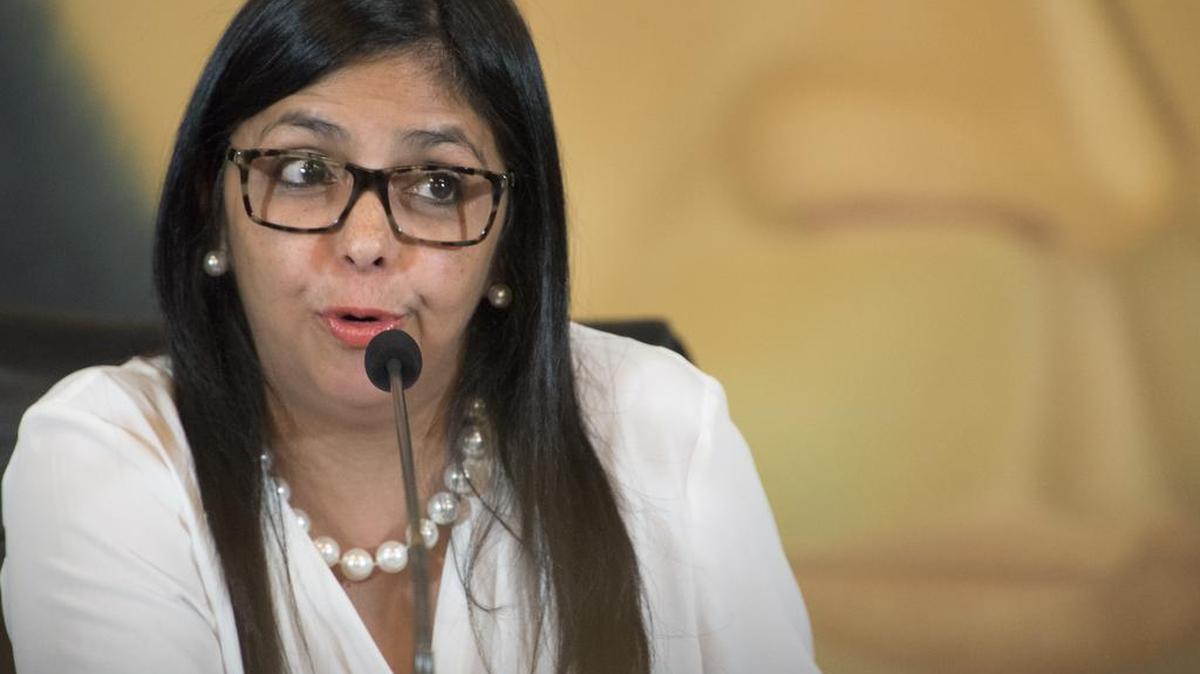Delcy Rodríguez, canciller de Venezuela, durante una conferencia de prensa el miércoles 29 de marzo de 2017, en Caracas.