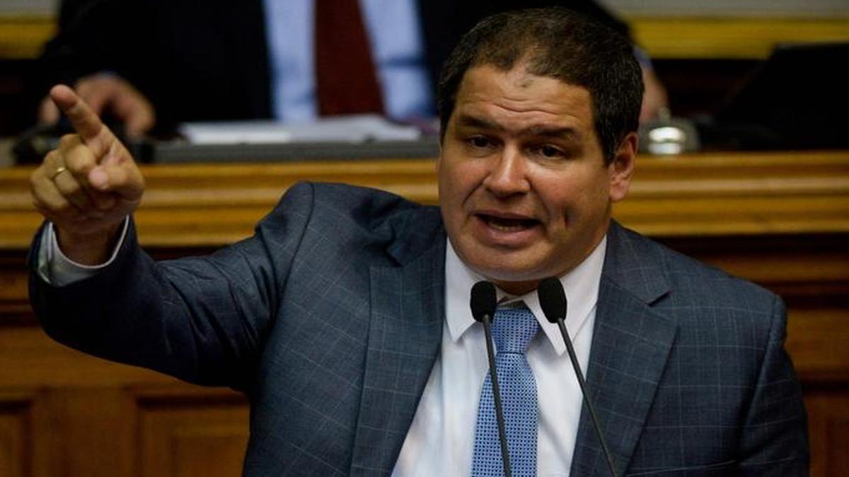 El diputado venezolano Luis Florido durante un discurso en la Asamblea Nacional. 