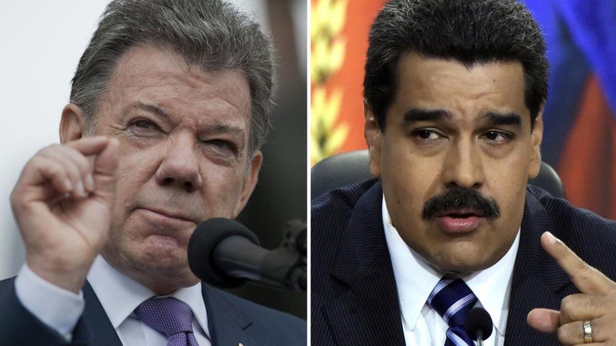 
El presidente de Colombia, Juan Manuel Santos (izq.) y el presidente venezolano Nicolás Maduro.
