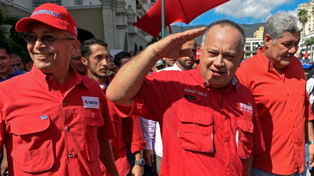 Diosdado Cabello, miembro de la Asamblea Nacional Constituyente, participa en un acto público el martes en Caracas.