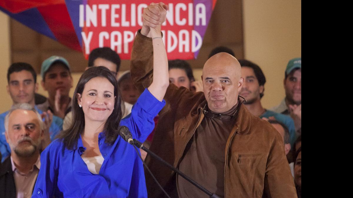 
 La dirigente opositora venezolana María Corina Machado ofrece una rueda de prensa el miércoles 15 de julio de 2015, en Caracas (Venezuela). 
