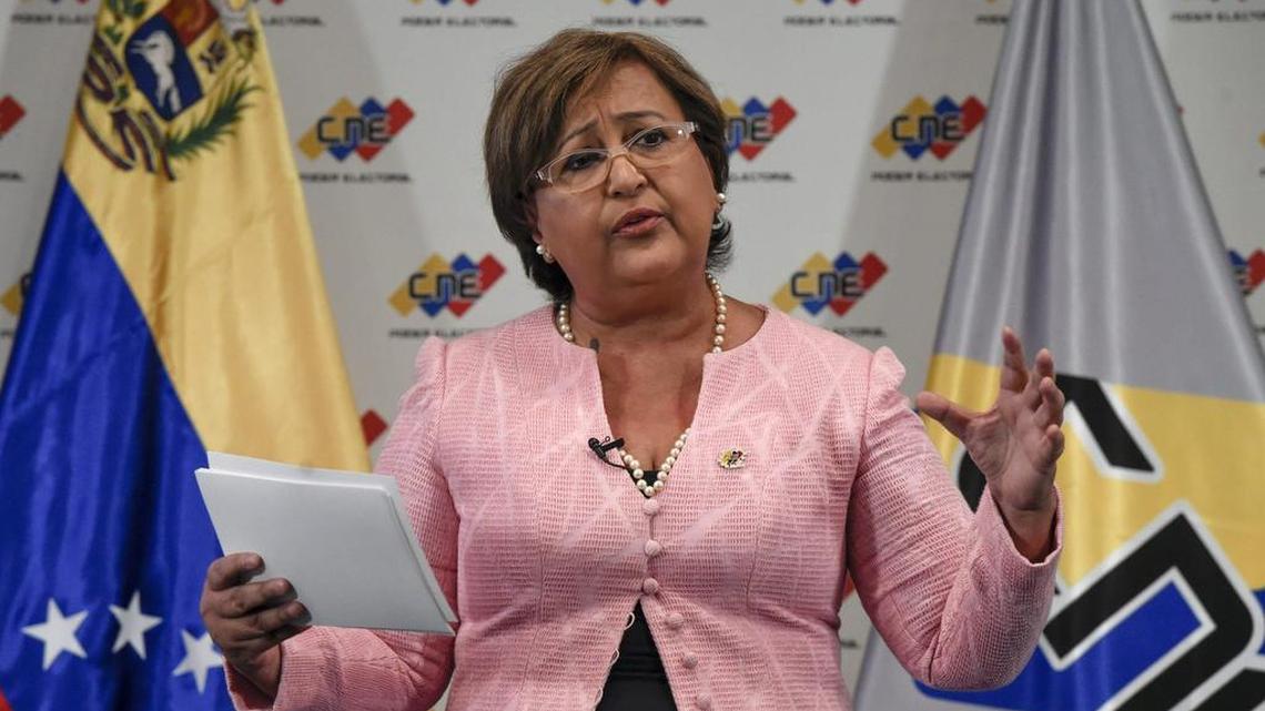 Fotografía de archivo de Tibisay Lucena, presidenta del Consejo Nacional Electoral de Venezuela en un evento el 9 de agosto del 2016.