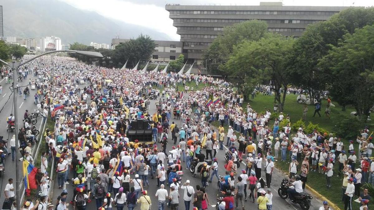 Vista de la marcha opositora “La Toma de Caracas”, el miércoles 26 de octubre de 2016.