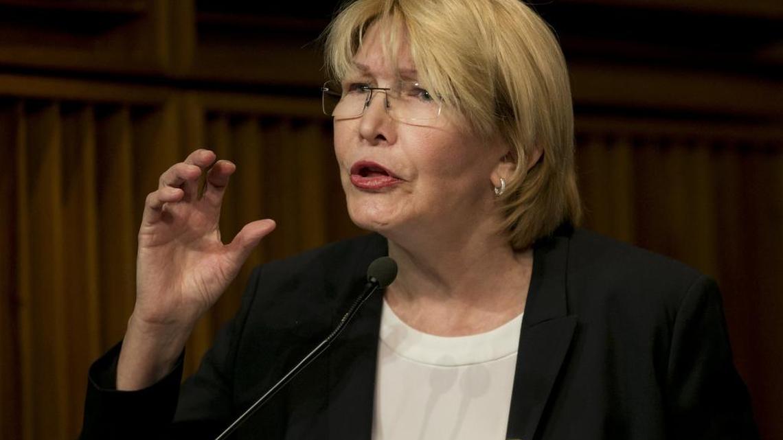 La fiscal general de Venezuela, Luisa Ortega, durante una conferencia de prensa en Caracas, el 25 de abril del 2017.