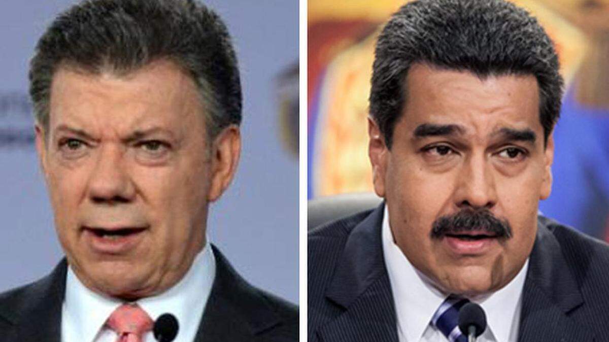Combinación de fotografías de los presidentes de Colombia, Juan Manuel Santos y Venezuela, Nicolás Maduro. EFE