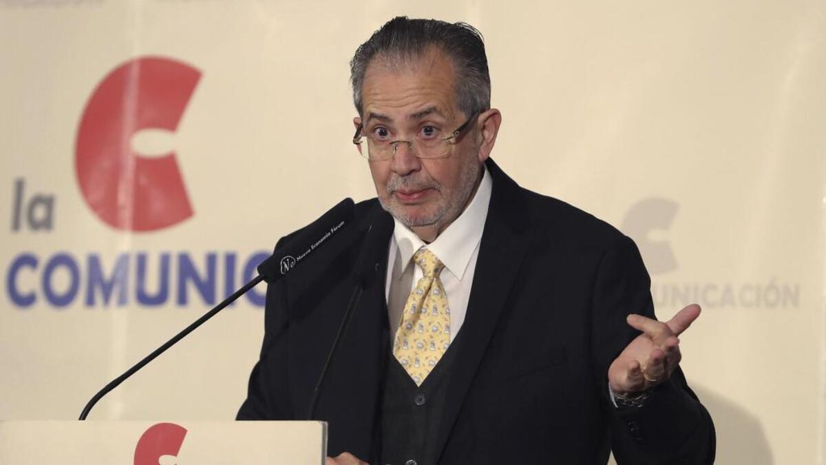 El presidente editor del diario venezolano El Nacional, Miguel Otero, durante su participación en el Foro de la Nueva Comunicación, hoy en un hotel de Madrid.