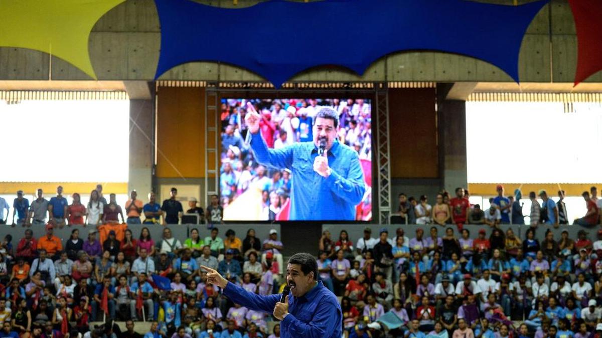 El presidente venezolano Nicolás Maduro durante un acto político en Caracas, el 7 de febrero del 2018.