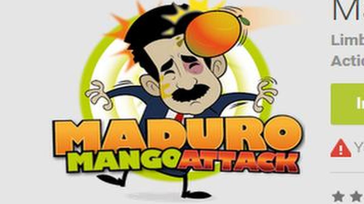 
Imagen de la página de “Google Play” en donde se puede descargar el programa “Maduro Mango Attack”, desarrollado por Limbo Networks. 
