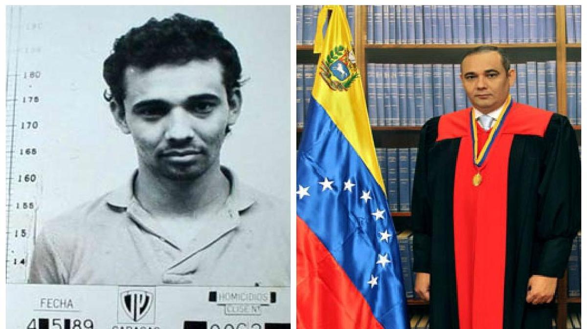 Foto de 1989 del arresto por asesinato del Magistrado Presidente de la Sala Penal del Tribunal Supremo de Justicia, Maikel Moreno. El Magistrado, quien tiene la última voz en asuntos penales en Venezuela, fue arrestado dos veces por asesinato y destituido una vez como juez por corrupción.