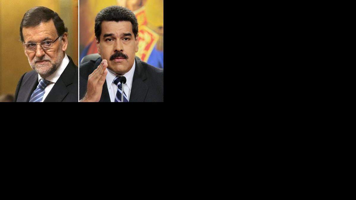 El jefe del gobierno español, Mariano Rajoy, y el presidente venezolano Nicolás Maduro. 