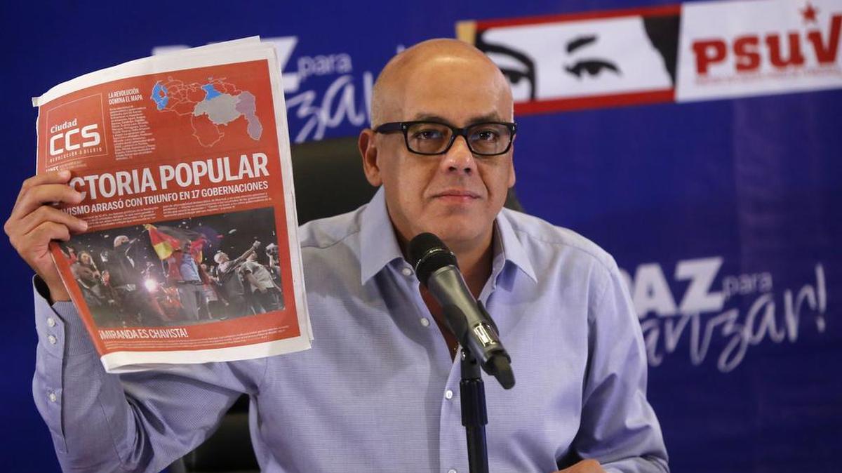 Jorge Rodríguez fue el jefe del comando electoral del gobernante Partido Socialista Unido de Venezuela (PSUV) en la últimas elecciones. Rodríguez fue nombrado ministro de Comunicaciones. Foto archivo: 16 de octubre de 2017.