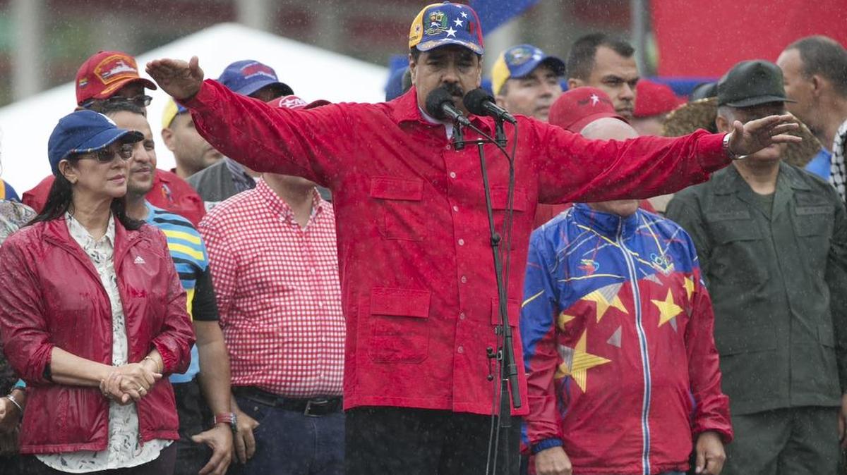 El presidente de Venezuela, Nicolás Maduro, durante una manifestación antiimperialista en Caracas, Venezuela, el jueves, 9 de marzo de 2017.