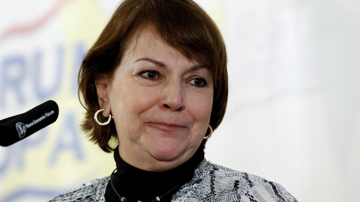 Mitzy Capriles, esposa del opositor venezolano puesto en arresto domiciliario Antonio Ledezma, durante su intervención en un desayuno informativo del Fórum Europa, organizado por Nueva Economía Fórum, donde ha participado hoy.