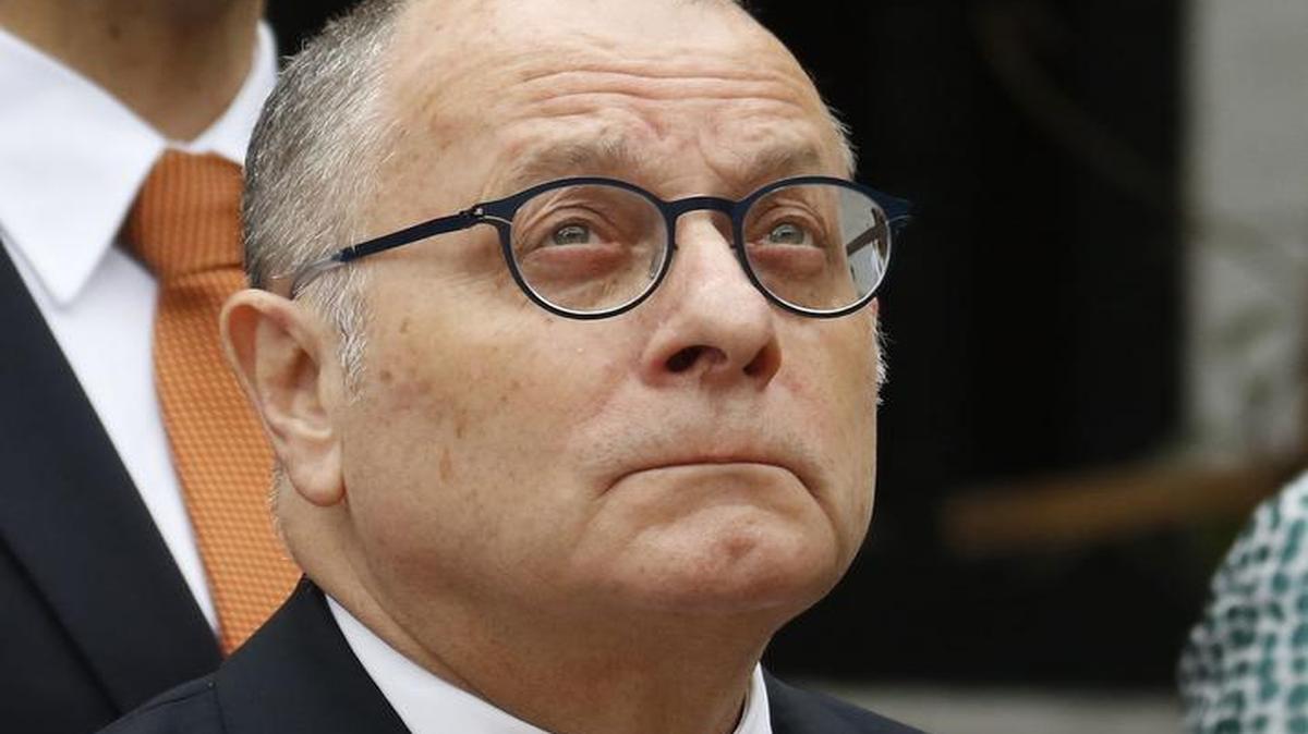 El Ministro de Relaciones Exteriores de Argentina Jorge Faurie a su llegada al Ministerio de Asuntos Exteriores en Asunción el 28 de septiembre de 2017.
