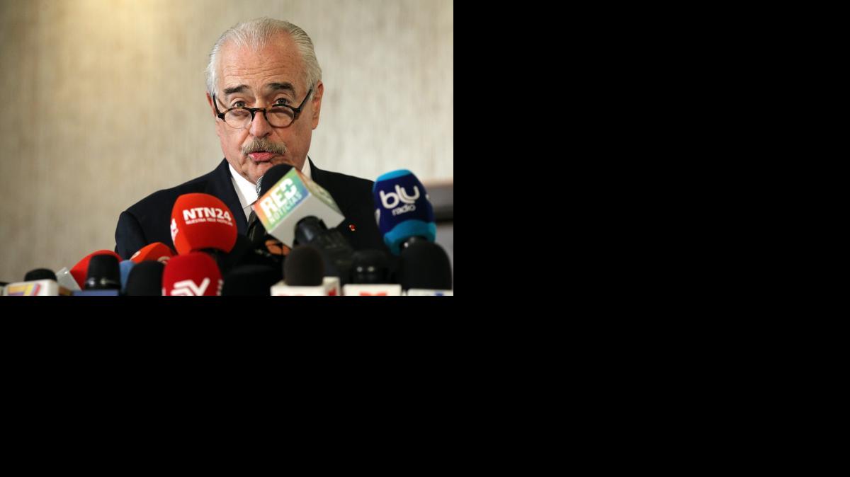 
El ex presidente de Colombia, Andrés Pastrana, durante una conferencia de prensa el jueves 9 de abril de 2015, en Ciudad de Panamá.