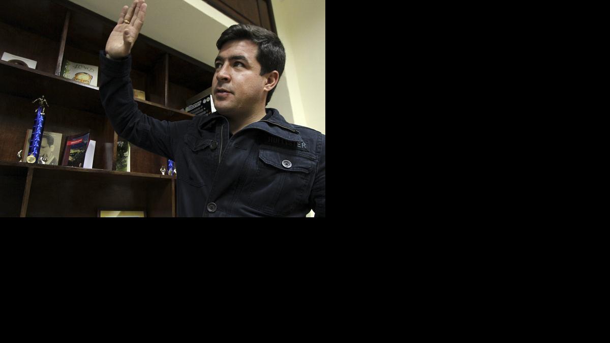 
El entonces alcalde de San Cristóbal, el opositor Daniel Ceballos, durante una entrevista el martes 11 de marzo de 2014, nueve días antes de ser arrestado. 
