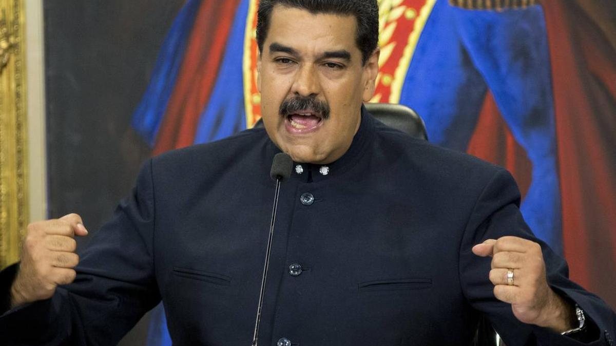El presidente Nicolás Maduro durante una conferencia de prensa en el Palacio Miraflores en Caracas, en octubre del 2017.