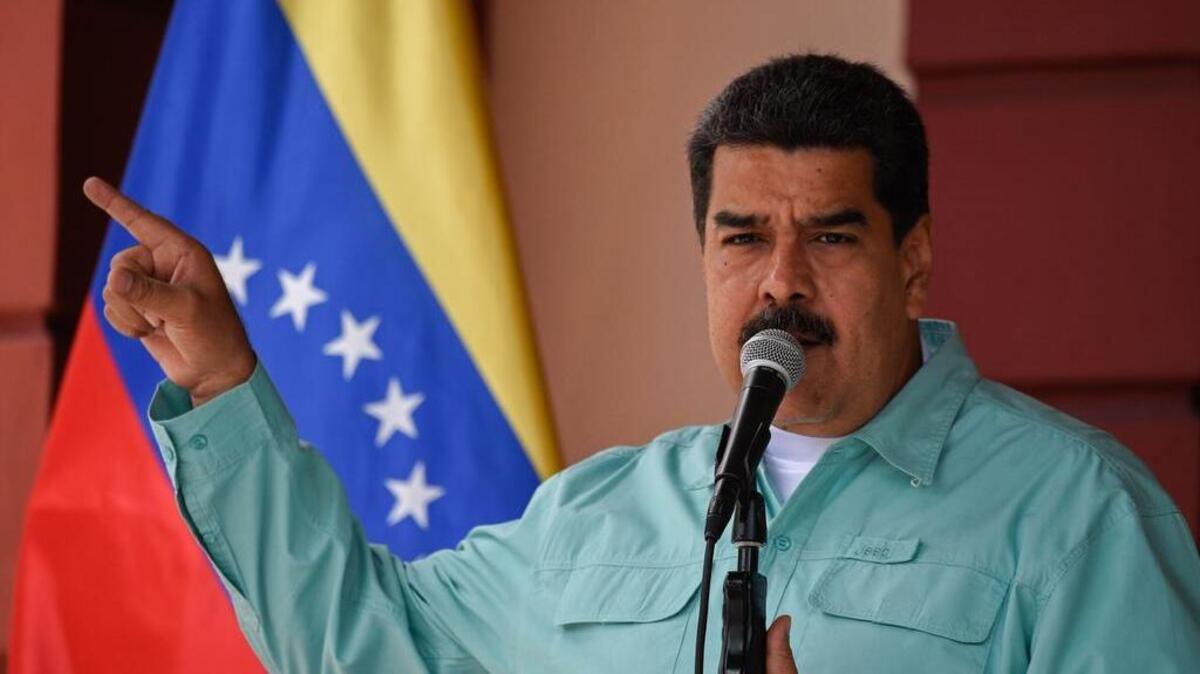 El mandatario de Venezuela, Nicolás Maduro, habla en una conferencia de prensa el 15 de abril de 2018 en el palacio de gobierno en Caracas.
