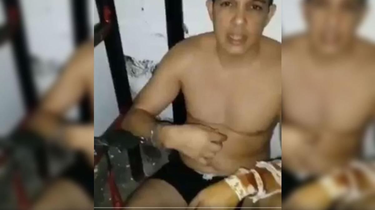 Captura de pantalla de un video del opositor venezolano Wilmer Azuaje divulgado en las redes sociales.