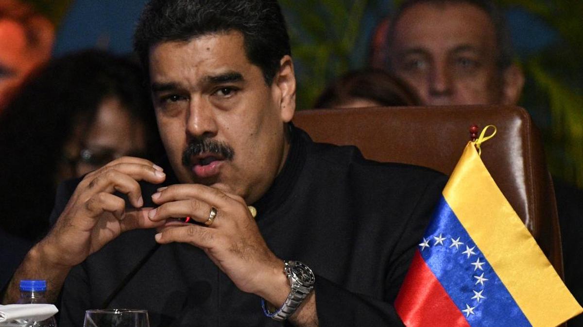 El presidente de Venezuela, Nicolás Maduro, durante una conferencia en Santa Cruz de la Sierra, Bolivia el 24 de noviembre de 2017.