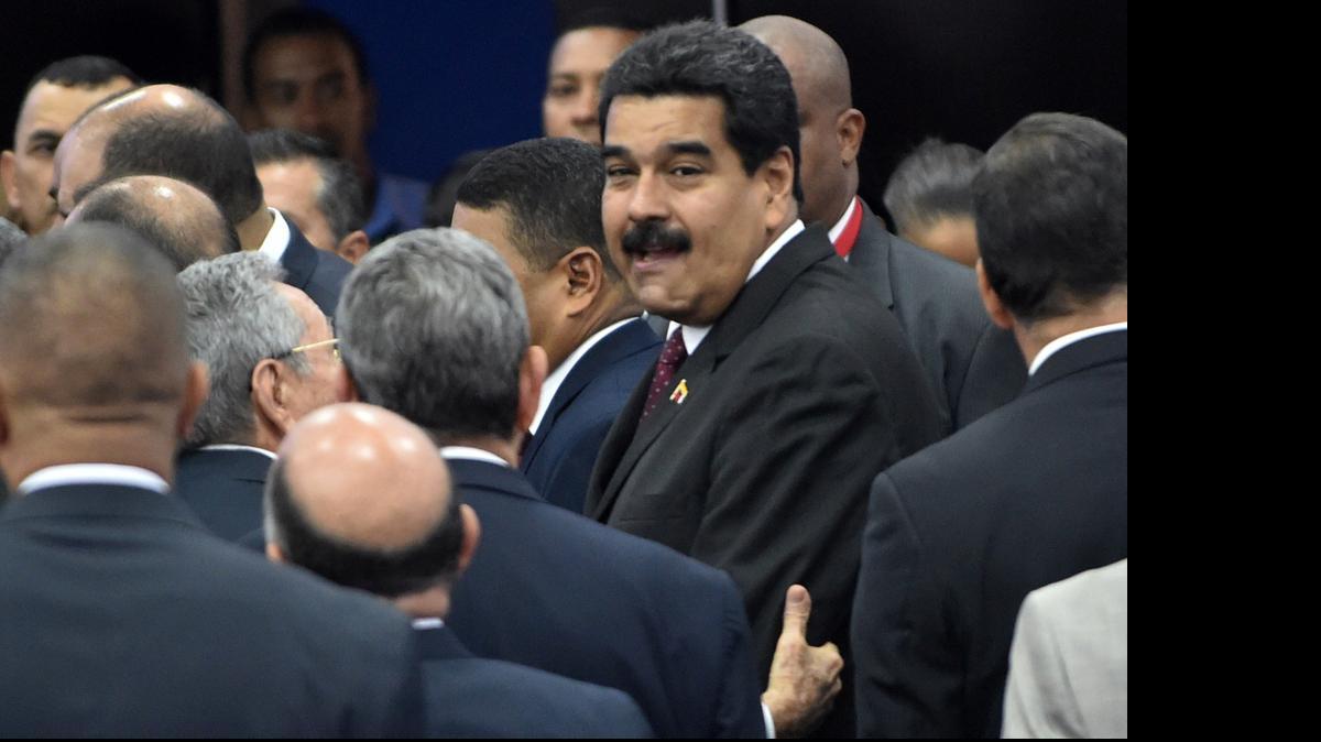 
El presidente venezolano Nicolás Maduro durante la Cumbre de las Américas en Ciudad de Panamá, el 11 de abril de 2015. 
