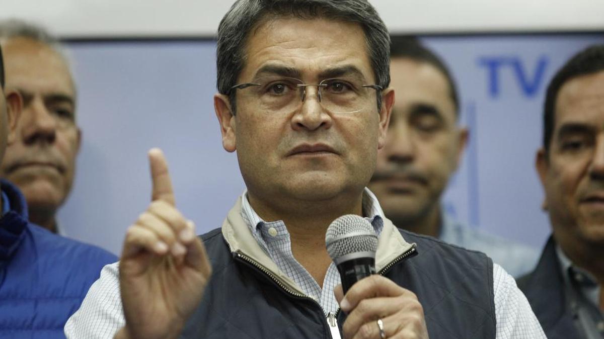 Juan Orlando Hernández, presidente de Honduras y aspirante a ser reelegido, durante una rueda de prensa en Tegucigalpa el 5 de diciembre del 2017.