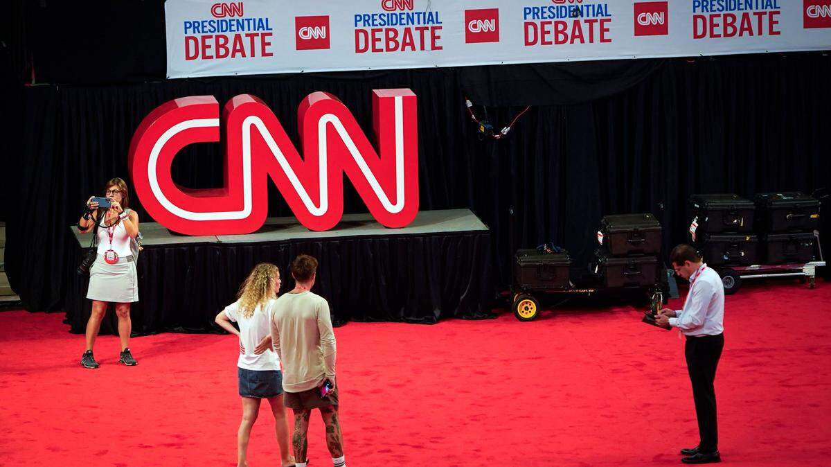 La Sala McCamish de la Universidad Georgia Tech es habilitado para los periodistas que realizarán la cobertura del primer debate presidencial entre el presidente Joe Biden y el exmandatario Donald Trump, el jueves 27 de junio de 2024, en Atlanta.