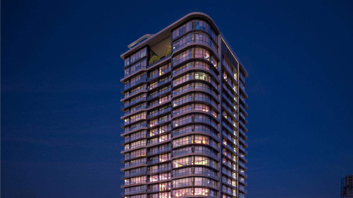 Una representación de la torre de 40 pisos 501 First Residences, que construirán en 501 NE First Ave. Revuelta Architecture International, con sede en Coconut Grove, diseñó el proyecto. La empresa diseñó previamente Brickell Flatiron y Epic Residences. 
