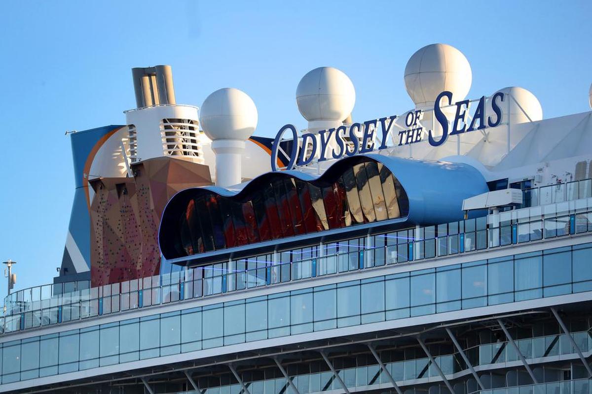 The Odyssey of the Seas cruise ship arrives at Port Everglades in Fort Lauderdale on Sunday, Dec. 26, 2021. The Royal Caribbean ship returned to Fort Lauderdale after numerous crew members and passengers tested positive for COVID-19 and the ship was denied entry at two ports.