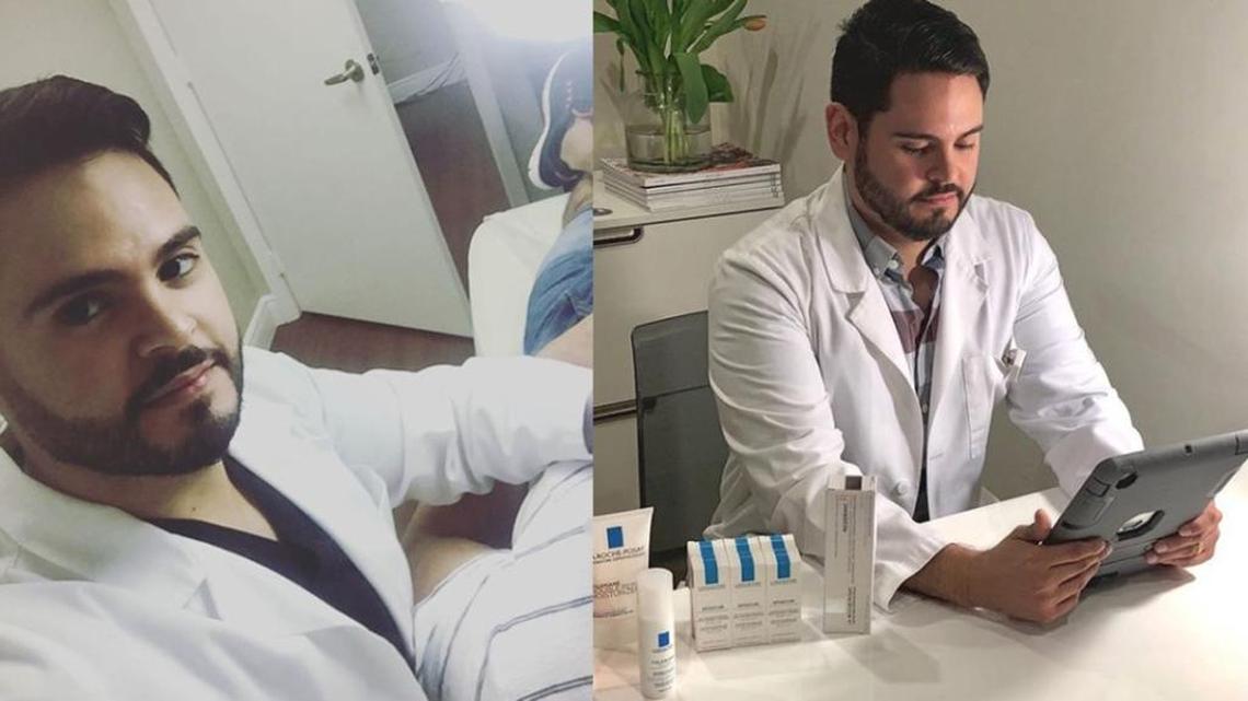 Samir El Charif posa atendiendo pacientes y trabajando en su clínica en la ciudad de Doral.
