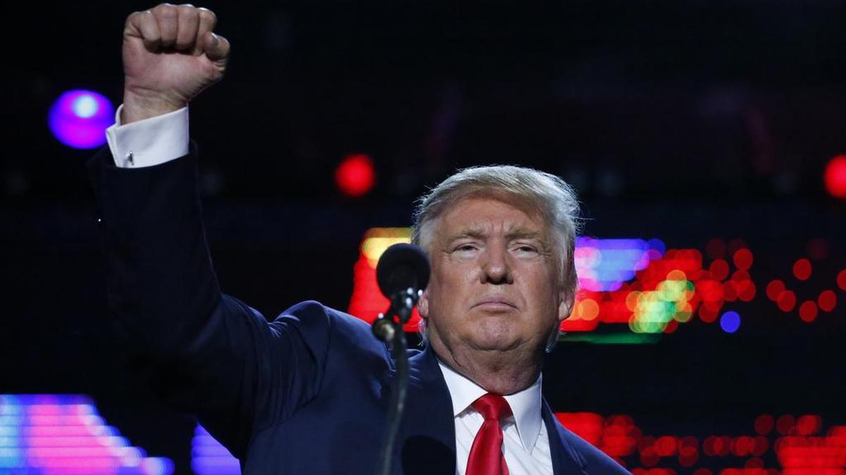 El candidato republicano presidencial Donald Trump en New Jersey.