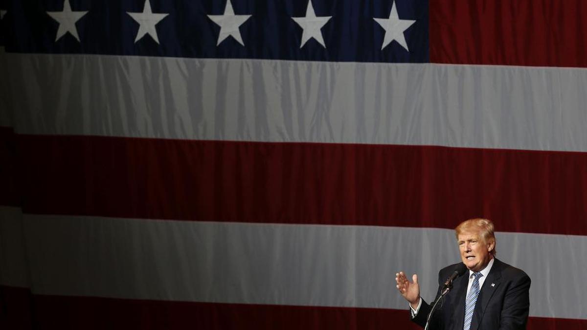Donald Trump durante un acto de campaña en Indiana.