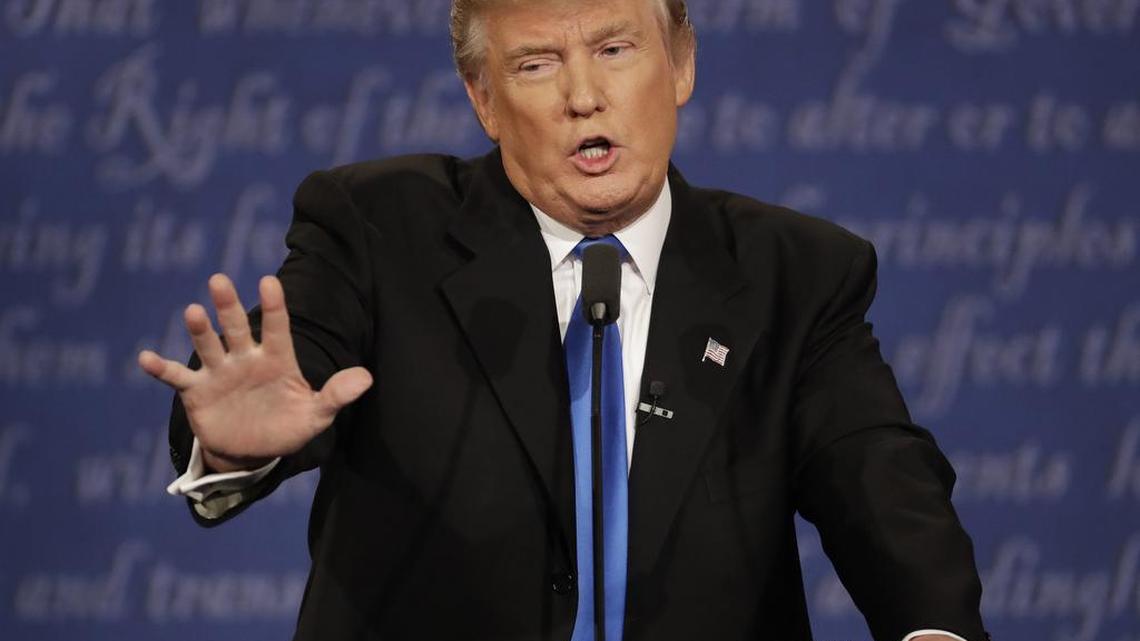 El candidato presidencial republicano Donald Trump durante el debate, el 26 de septiembre de 2016, en la Universidad Hofstra en Hempstead, Nueva York.