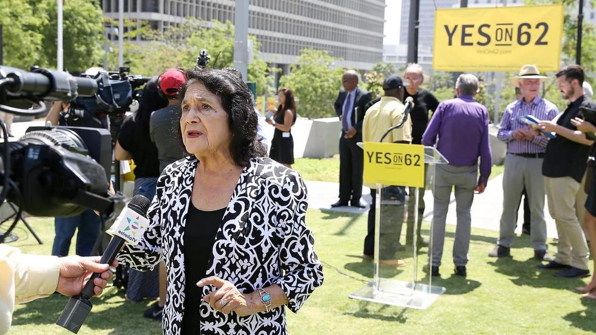 Dolores Huerta en el Gran Park de Los Angeles el 14 de julio de 2016 en Los Angeles, California.