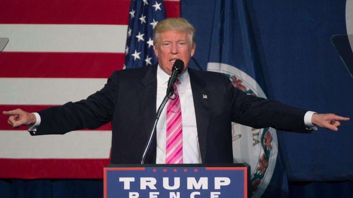 El candidato presidencial republicano Donald Trump el 20 de agosto de 2016 en Virginia.