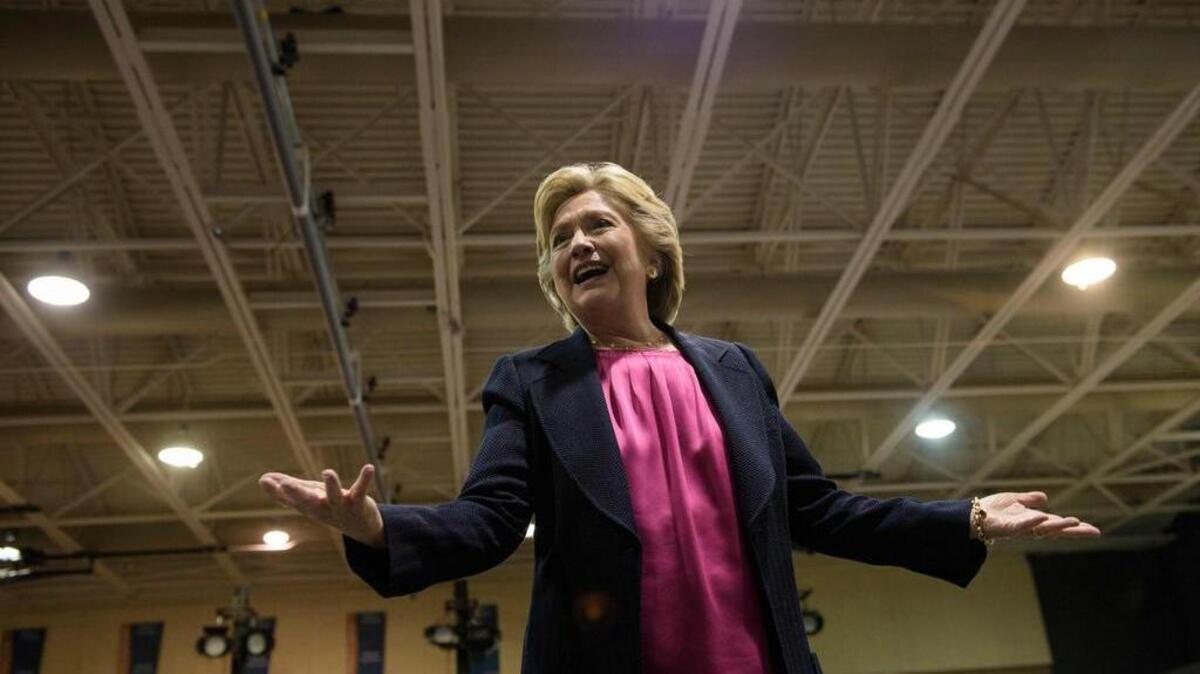 La candidata demócrata a la Casa Blanca, Hillary Clinton, durante un acto electoral en Carolina del Norte.