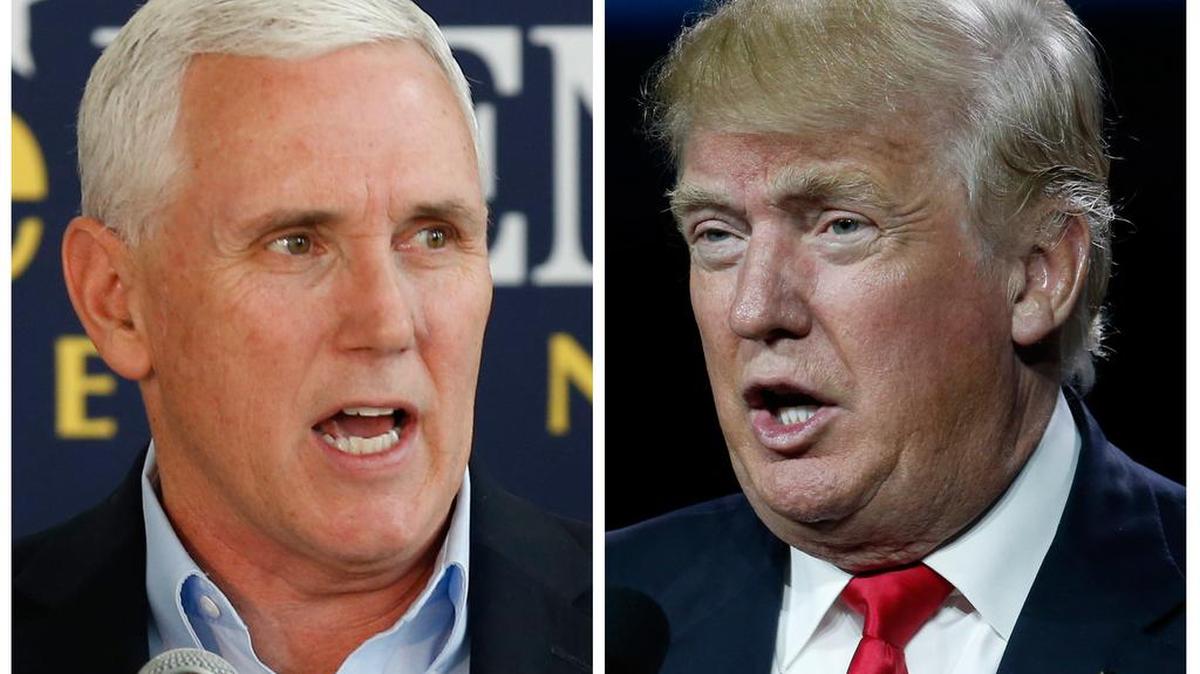 Combinación de fotos de archivos: el gobernador de Indiana, Mike Pence, izquierda, y el candidato presidencial republicano Donald Trump.