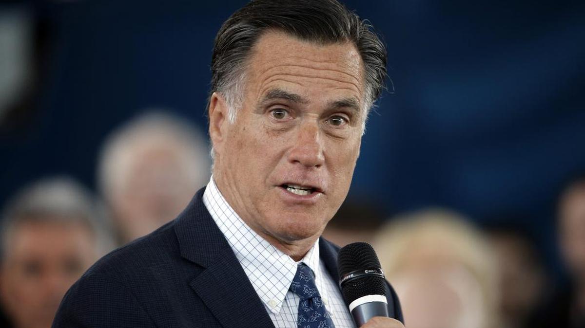 El ex candidato presidencial Mitt Romney durante un evento el 14 de marzo de 2016.