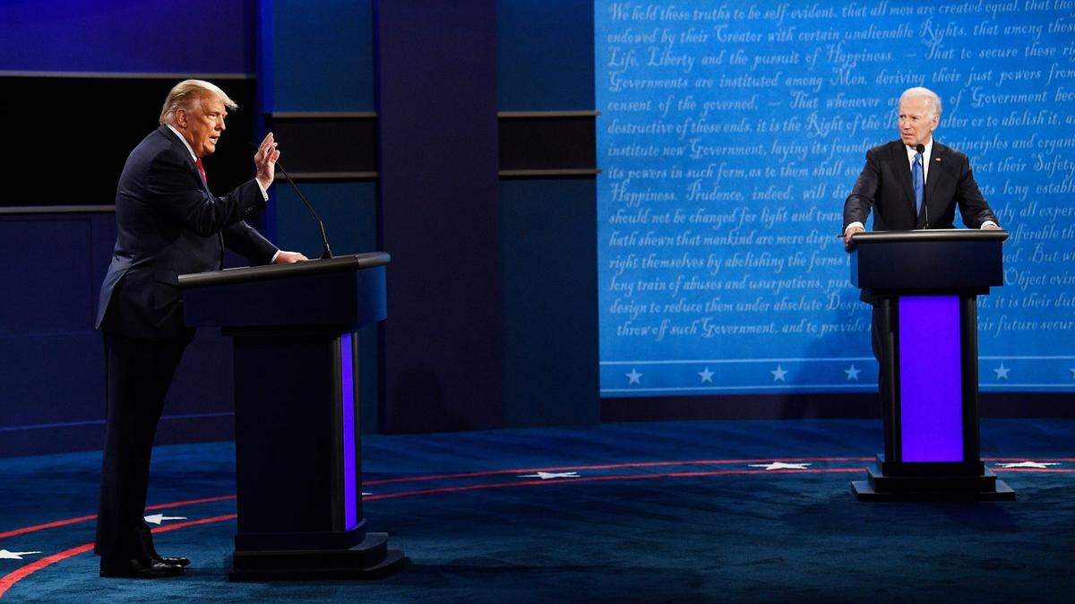 Foto de archivo del 22 de octubre de 2020 del debate entre el entonces presidente Donald Trump y el exvicepresidente Joe Biden, en la Universidad Belmont, en Nashville, Tennessee. 