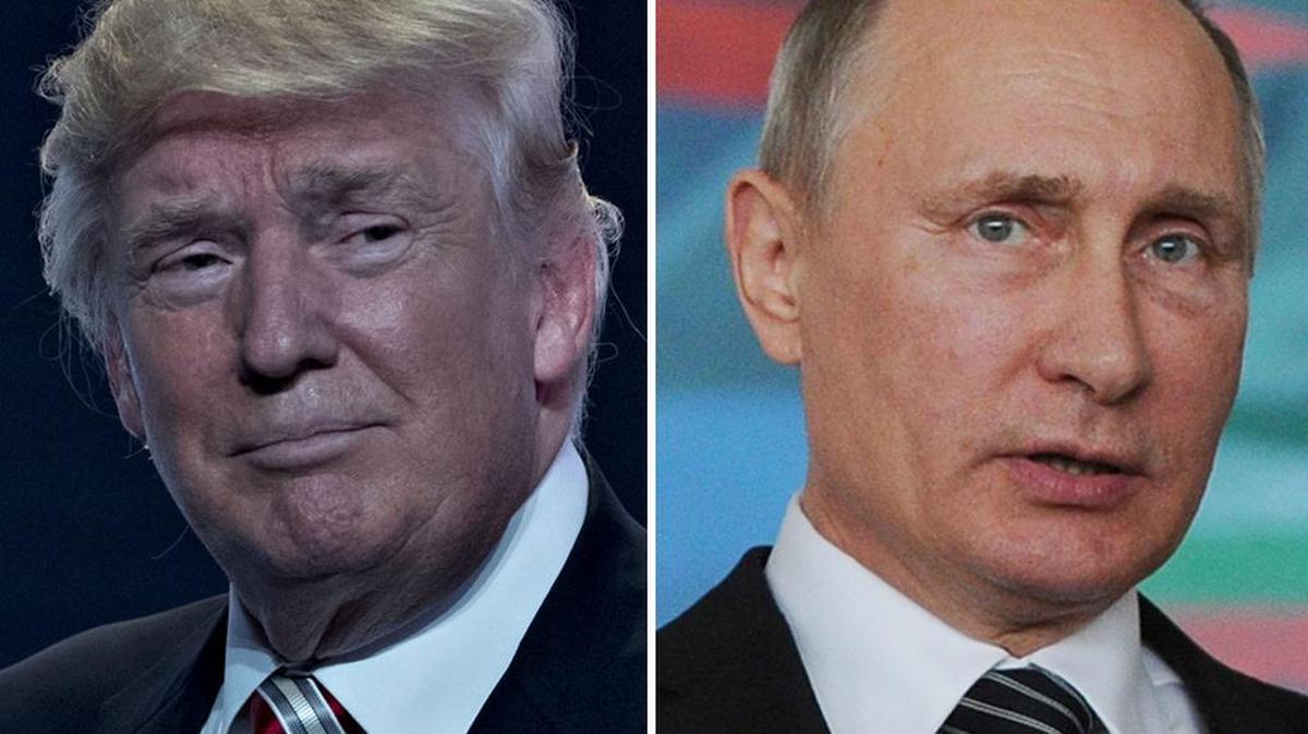 Candidato presidencial Donald Trump y el presidente de Rusia, Vladimir Putin.