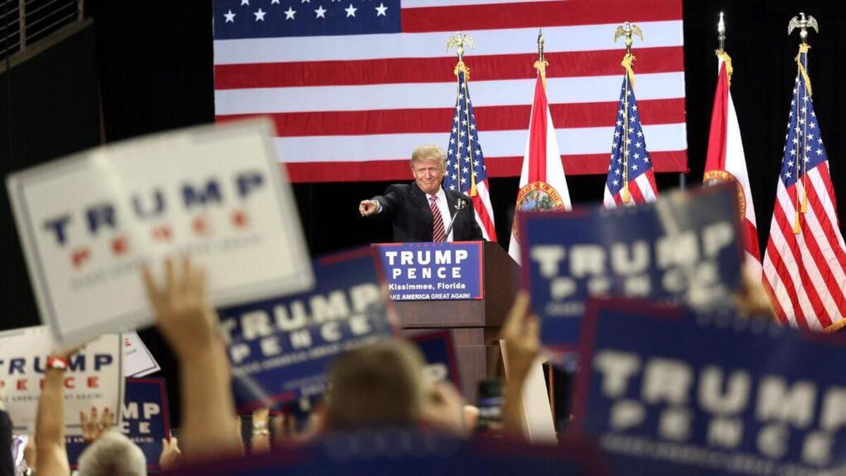 Donald Trump durante un acto electoral en Kissimmee, Florida.