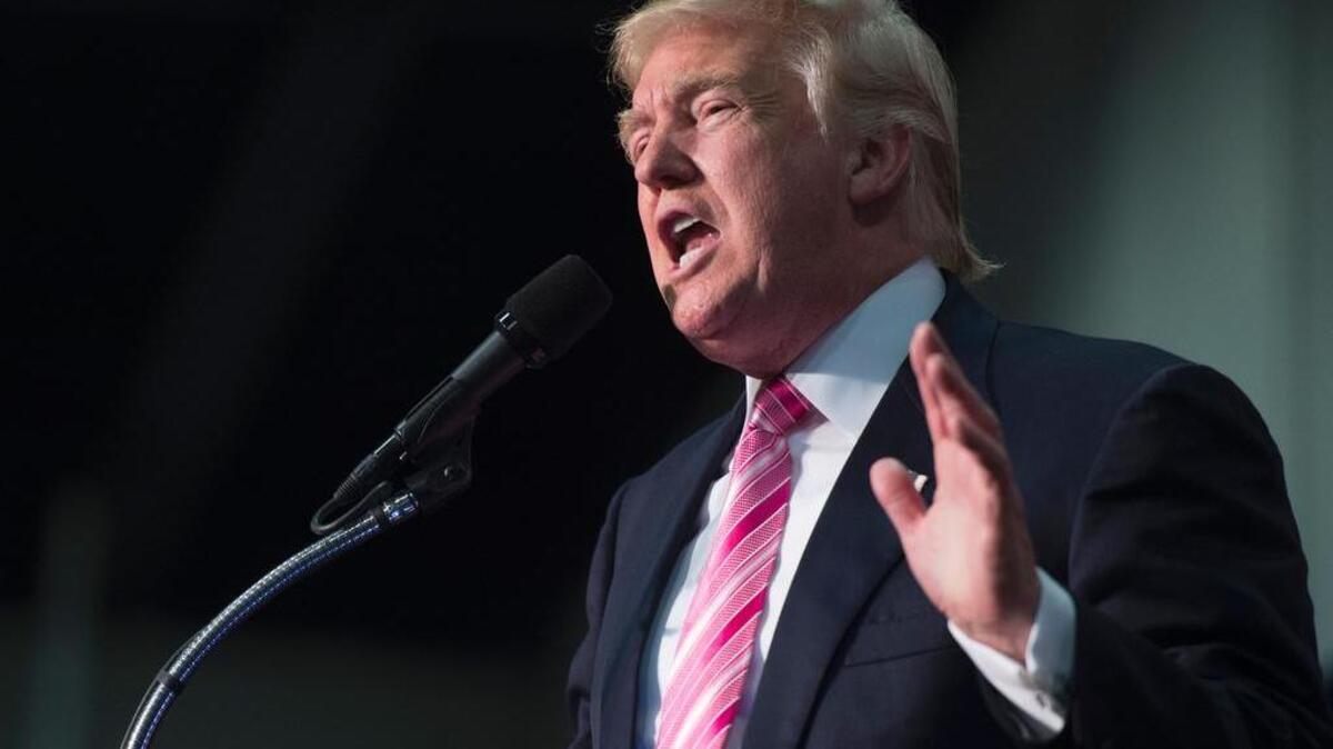 El candidato republicano a la Casa Blanca, Donald Trump durante un acto electoral en Fredericksburg, Virginia.