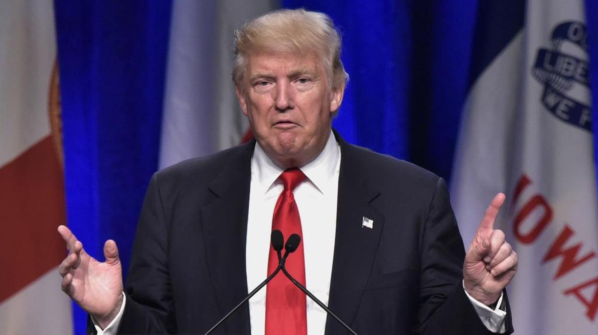 El candidato republicano a la Casa Blanca, Donald Trump durante un acto electoral en Baltimore, Maryland.