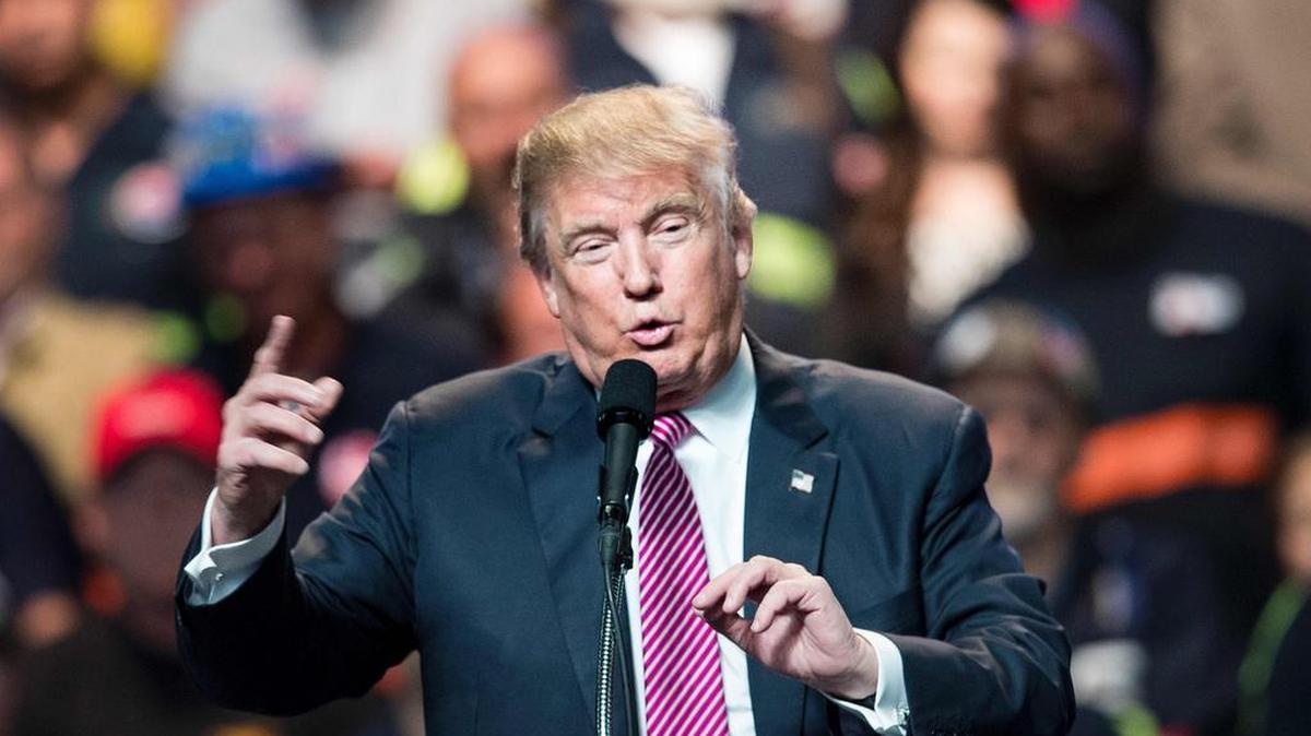 El candidato republino Donald Trump durante un acto de campaña.