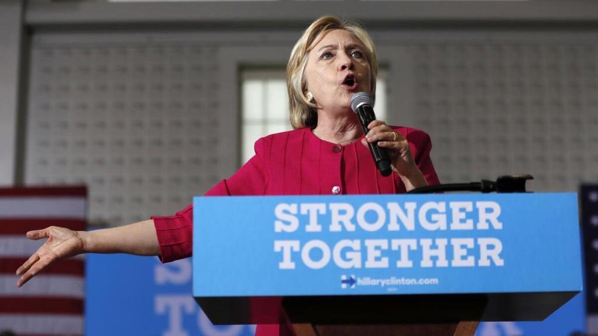 La candidata demócrata Hillary Clinton en un evento de campaña en Filadelfia.