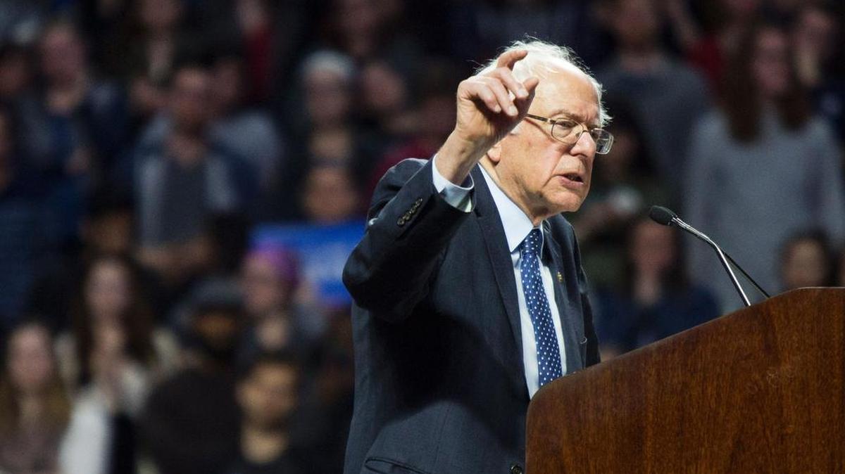 Bernie Sanders durante un acto de campaña en Pennsylvania.