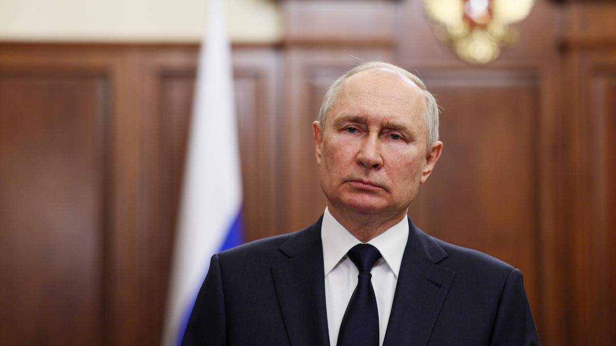 Moscú, Rusia; 26 de junio de 2023: El presidente de Rusia, Vladimir Putin, se dirige a la población rusa en el Kremlin de Moscú.