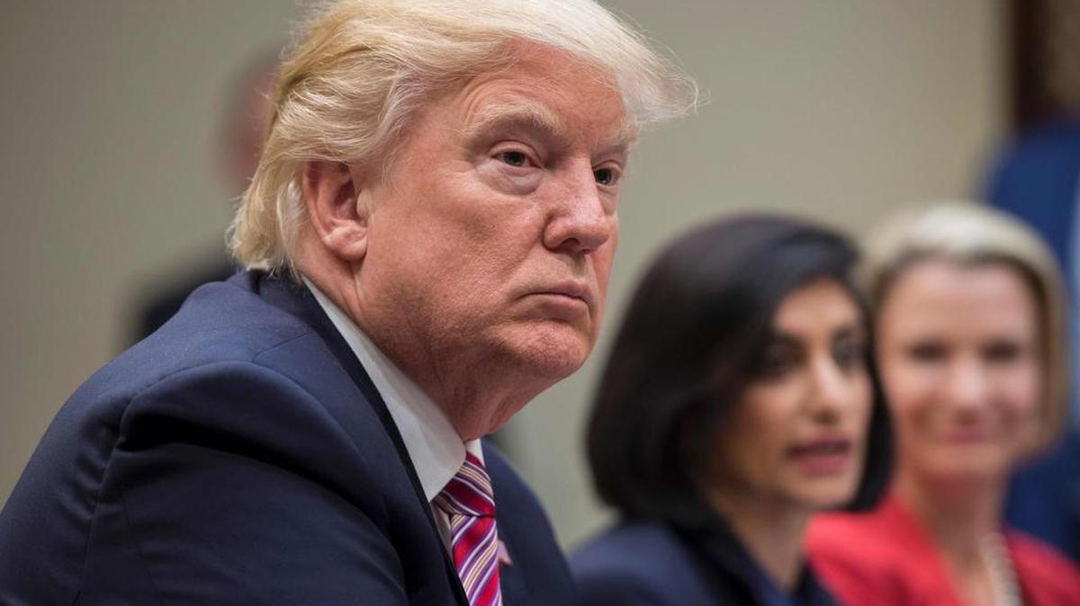 El presidente de EEUU, Donald Trump, durante un panel sobre el plan sanitario republicano en la Sala Roosevelt de la Casa Blanca en Washington, Estados Unidos, el 22 de marzo de 2017.